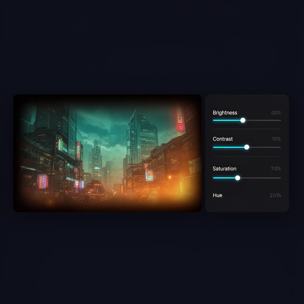 Cinematic neon city street, original frame